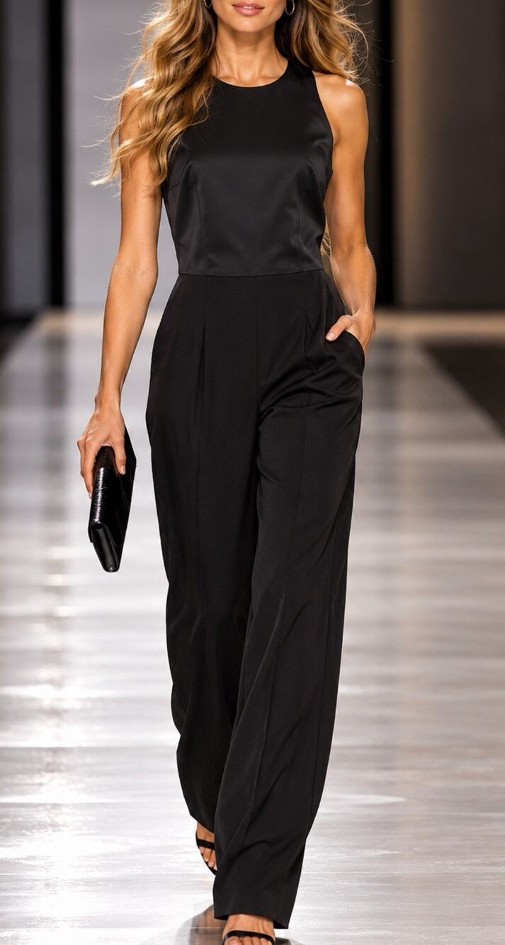 Laundry by Shelli Segal Black Sleeveless Wide-Leg Jumpsuit Romper size 4 New NWT